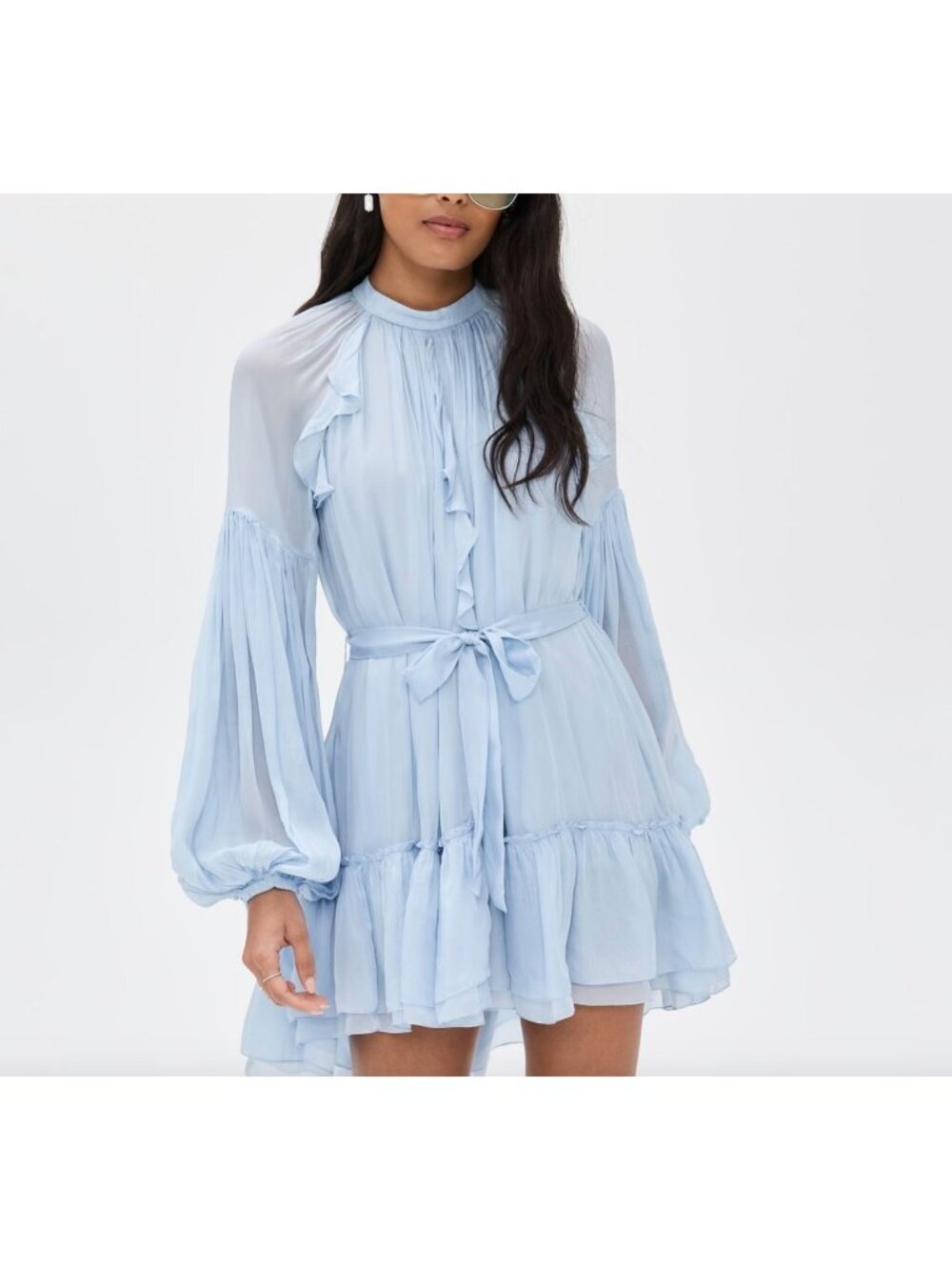 Hemand and Nandita Hiya Short Dress Powder Blue Womens Size Small